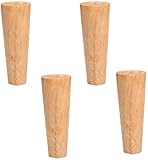 ZZYE Möbelfüße 4 Pack Holztischbeine, Massivholz Konische Ersatzmöbelfüße, Möbelbeine mit Montageplatten und Schrauben, for Schlafsofa-Kabinette (8 cm-80 cm) Tischfüße (Size : 40CM/15.7in)
