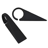 Silikon Türanschlagkeil Haushalt Beweglicher Einklemmschutz Leiser Türstopper, Schwarz Mit Haken-2PCS