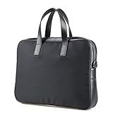 GDSSX Herrenhandtaschen-Laptop-Tasche lässig Großkapazität Aktentasche, die ordentliche Zeitschriften, A4-Papier, 14-Zoll-Laptops, Tablet-Computer aufnehmen Schutzhülle (Color : Black)