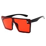 Heritan Übergroße Quadratische Sonnen Brille Frauen Mode Flache Spitzen Steigungs Gläser C2 Heller Schwarzer Roter F