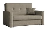 Mirjan24 Sofa Viva Bis II mit Schlaffunktion, 2 Sitzer Polstersofa mit Bettkasten inkl. Kissen, Schlafsofa Sofagarnitur, Bettsofa, Wohnlandschaft, Farbauswahl (Spirit 3)