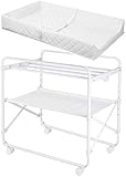 ZWJ Wickelkommode Wickeltisch Klappende Babywechseltischwindelstation for Kleine Räume, Kindergarten-Massagesstation Kommode-Speicherorganisator for Säugling, Weiß