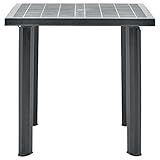 Gawany Gartentisch Balkontisch Terrassentisch Campingtisch Beistelltisch Esstisch Tisch Witterungsbeständig Anthrazit Kunststoff 80x75x72