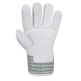 teXXor Handschuhe Rindvollleder-Handschuhe MONTBLANC I Leder Natur/Drell grün-rot-gestreift 12