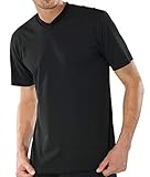 Schiesser 2 Stück American T-Shirt V-Ausschnitt Herren T-Shirt V-Neck - Schwarz: Größe: XXL (Gr.8)