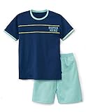 CALIDA Jungen Boys Hero kurz Pyjamaset, Pottery Blue, 140