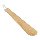 Relaxdays Schuhlöffel Bambus, stabil und robust, zum Aufhängen, kurzer Schuhanzieher, für Alltag und Reise, 24 cm, N