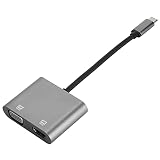 Shanrya 2 in 1 Typ-C-Dockingstation, Multi-System-Kompatibilität Typ C zu HD-Multimedia-Interface 4K 60Hz-Adapter Starke Robustheit für Home O