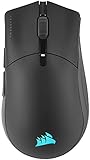 Corsair SABRE RGB PRO WIRELESS CHAMPION SERIES, Ultraleichte Kabellose FPS/MOBA-Gaming-Maus (SLIPSTREAM WIRELESS-Technologie, Optischer CORSAIR MARKSMAN-Sensor mit 26.000 dpi) Schw