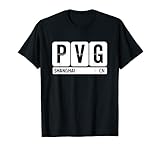 PVG Shanghai China Reise-Souvenir, schwarzer Text T-S