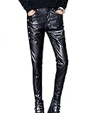 Herren Steampunk Lederhose Herren Schnüren Motorrad Rock Kunstlederhose Größe 3XL 4XL 5XL 6XL