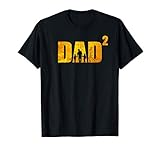 Dad hoch 2 zweifacher Papa Vater zwei Söhne Zwillinge T-S