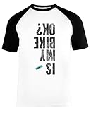 is My Bike Ok Unisex Baseball T-Shirt Kurze Ärmel Herren Damen Weiß Schw