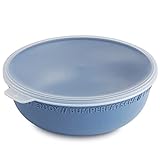 Rotho Tresa Schüssel Deckel, lebensmittelechter Kunststoff (PP) BPA-frei, blau/transparent, 1.02l, 18.2