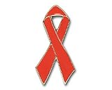 Yantec Pin: Red Ribbon mit Goldrand 25