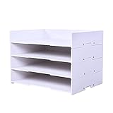 VREF Büro-Aktenhalter/Aktenregale File Rack-Desktop-Speicher, mehrschichtige kombinierte A4-Datenständer mit großer Kapazität A4, Bürobedarf Aktenhalter-Organizer (Color : White)