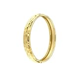 Lucchetta - Schmuck Gold-Ring Damen Echtgold, 375 oder 585 Gelbgold Diamantiert | Vorsteckring ohne Stein | Gr 50 52 54 56 58 60 62