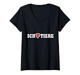 Damen Tier Fleisch Kotelett Fleischesser Liebe Tiere T-Shirt mit V