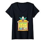 Damen The Simpsons Krusty the Clown Krusty Burger Menu T-Shirt mit V