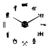 Xinxin Wanduhr Feuerwehrmann Hydrant exklusive große DIY Wanduhr Feuerlöscher Feuerwehr Feuerwehr Deko Feuerwerkzeuge Uhr U