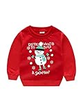 Weihnachtspullover Sweatshirt Jungen Pullover Sport Kinder Baumwolle Jumper Langarm Sweater Pull Casual Kleinkind Cartoon-Tiere Langarmshirts Streetwear Schule Tops Alter 1 2 3 4 5 6 7 8J