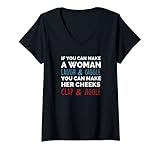 Damen Bringen Sie eine Frau zum Lachen und Giggle Naughty T-Shirt mit V
