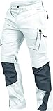 Leib Wächter Flex-Line Workwear Bundhose Arbeitshose mit Spandex (weiß/grau, 52)