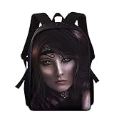 ZXXBX 3D gedruckte Schultasche Casual DaypackGothic Dark Art Personalisierter Laptop-Rucksack schwarzer Rucksack 31x24x10 cm/15 Zoll Laptop-Rucksack wasserdichte Geschäftsreise S