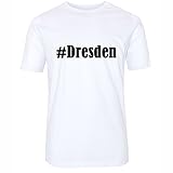 T-Shirt #Dresden Größe M Farbe Weiss Druck schw