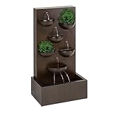 blumfeldt Montpellier Zierbrunnen Gartenbrunnen Dekobrunnen, 2 Pflanzkübeln, 7 Etagen, Indoor & Outdoor, 9,8 m Kabel, geschlossener Wasserkreislauf, Pumpe: 8 W / 650 l/h, Zink, Rost-Optik, dunkelb