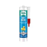 SISTA BAD KÜCHE weiß, Dichtstoff, schimmelresistent ausgestattetes, langlebiges Silikon für Küche und Bad, wasserdichter Fugenfüller, 1x280