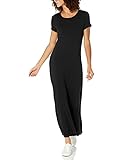 Amazon Essentials Maxikleid Kurzarm Damen, Black, US L (EU L)