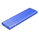 1 TB Tragbare Externe SSD, Externes Ultra Speed Solid State Laufwerk USB-C Mini Externe SSD mit 550 MB/s Datenübertragung für Laptop, Typc-C-Telefone (Blau 2TB)