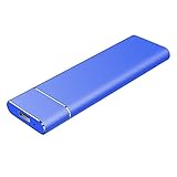 1 TB Tragbare Externe SSD, Externes Ultra Speed Solid State Laufwerk USB-C Mini Externe SSD mit 550 MB/s Datenübertragung für Laptop, Typc-C-Telefone (Blau 2TB)