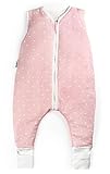 Ehrenkind® Babyschlafsack mit Beinen | Bio-Baumwolle | Ganzjahres Schlafsack Baby Gr. 90 Farbe Rosa mit weißen Punk