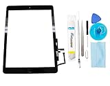 Delmar Touchscreen Digitizer Glas für iPad 5 9.7Inch 2017 Only für 5 Generation A1822 A1823, , mit Home-Button, Touch-Display-Panel-Reparatur-Set, Ersatzbildschirm mit Werkzeug (kein LCD) Schw