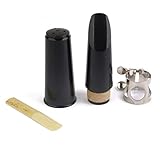 Artibetter Klarinettenmundstück-Kit Kunststoffschutzkappe Ersatzteil Mundstückabdeckung für Klarinettenholzblasinstrument-Saxophon (Schwarz)