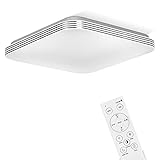 EDISHINE Deckenlampe LED, 24W LED Deckenleuchte mit Fernbedienung, 3000K-6500K Deckenleuchte LED Dimmbar für Flur, Wohnzimmer, Schlafzimmer, Küche, CE