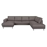 Salomon Wohnlandschaft 305 cm x 205 cm x 85 cm in der Farbe Schlamm, hochwertige Polsterung, gemütliches Sofa in modernem Look