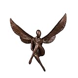 QAZPL Bronzefigur mit Feenflügeln im Western-Design, Feenstatue, kleines Engel-Mädchen, Skulptur, moderne Kunstfigur für Z