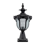 GUOCC Kreativ Außenzaunsäulenlaterne IP54. Wasserdichte Säule Scheinwerfer amerikanisch Retro Saugguss Aluminium Post Light Community Garten Rasen Licht Europäischen Stil Antique Park Dekoration L