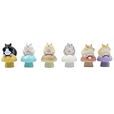 Qagazine 6 Stück Hamster-Figur niedliche Tierfigur Spielzeug Kinder Spiel-Actionfiguren Sammelfigur Anime Charaktere Kuchendekorationen Actionfigur Spielzeugsammlung für M