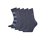 Tommy Hilfiger Mens Stripe and Dot Men's Tin Gift Box Classic Sock, Jeans, 43/46