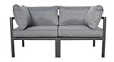 Jet-line Gartenmöbel Gartenlounge Zweisitzer Outdoor Garten Alu Sofa Rhodos 2 Sitzer Terrasse Balk