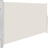 TecTake Seitenmarkise Sonnenschutz Sichtschutz Windschutz | Gehäuse und Standpfosten komplett aus Aluminium | - Diverse Farben und Größen - (Beige | 200x300cm | Nr. 401532)