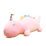 Dinosaurier Hugging Pillow Plush Dinosaurier Plüsch Groß 80cm Animal Plushie Kissen Niedliche Stofftier Kuscheltier Sleeping Pillow Geschenk Decoration für Weihnachtstag Geburtstag Festival(Rosa)