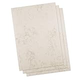Betterpress® 50 Blatt Marmorkarton chamois 200 g, A4 – Beidseitig Marmoriertes Papier in hochwertiger Qualität – Druckerpapier marmoriert ideal als Speisekarte, Zertifikat und Urk