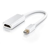 CSL - Full HD Mini Display Port zu HDMI Adapter Kabel 1080p inkl. Audio miniDP Stecker zu HDMI Buchse kompatibel mit Apple Produkten PC Grafikk