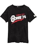 David Bowie T-Shirt Unisex Erwachsene Welttournee 1974 Musikband Schwarz T-Shirt 3XL