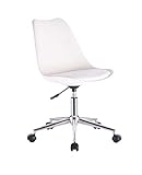 Home Source Ergonomischer Bürostuhl, Drehstuhl, Computer-Schreibtischstuhl, weiß, Einstellb